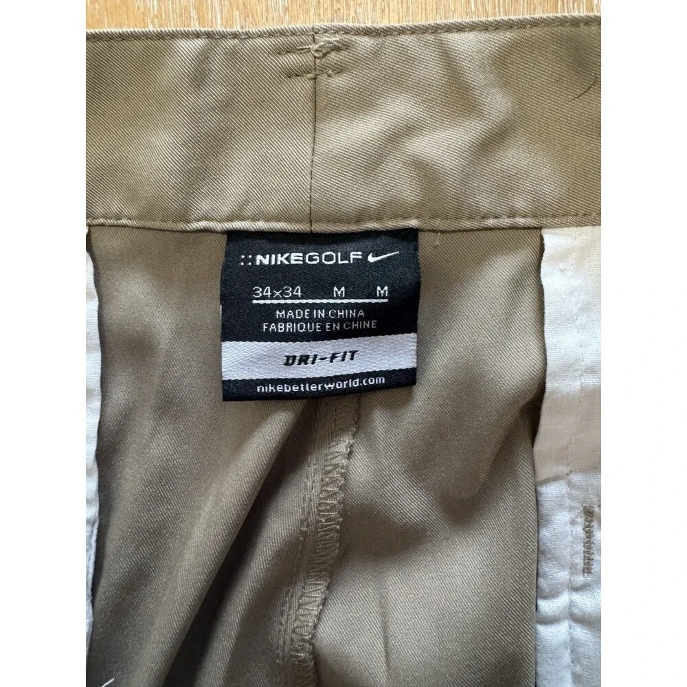 Nike Golf Pants Men's 34x34 Khaki Tan Dri-FIT Tour Performance Stretch